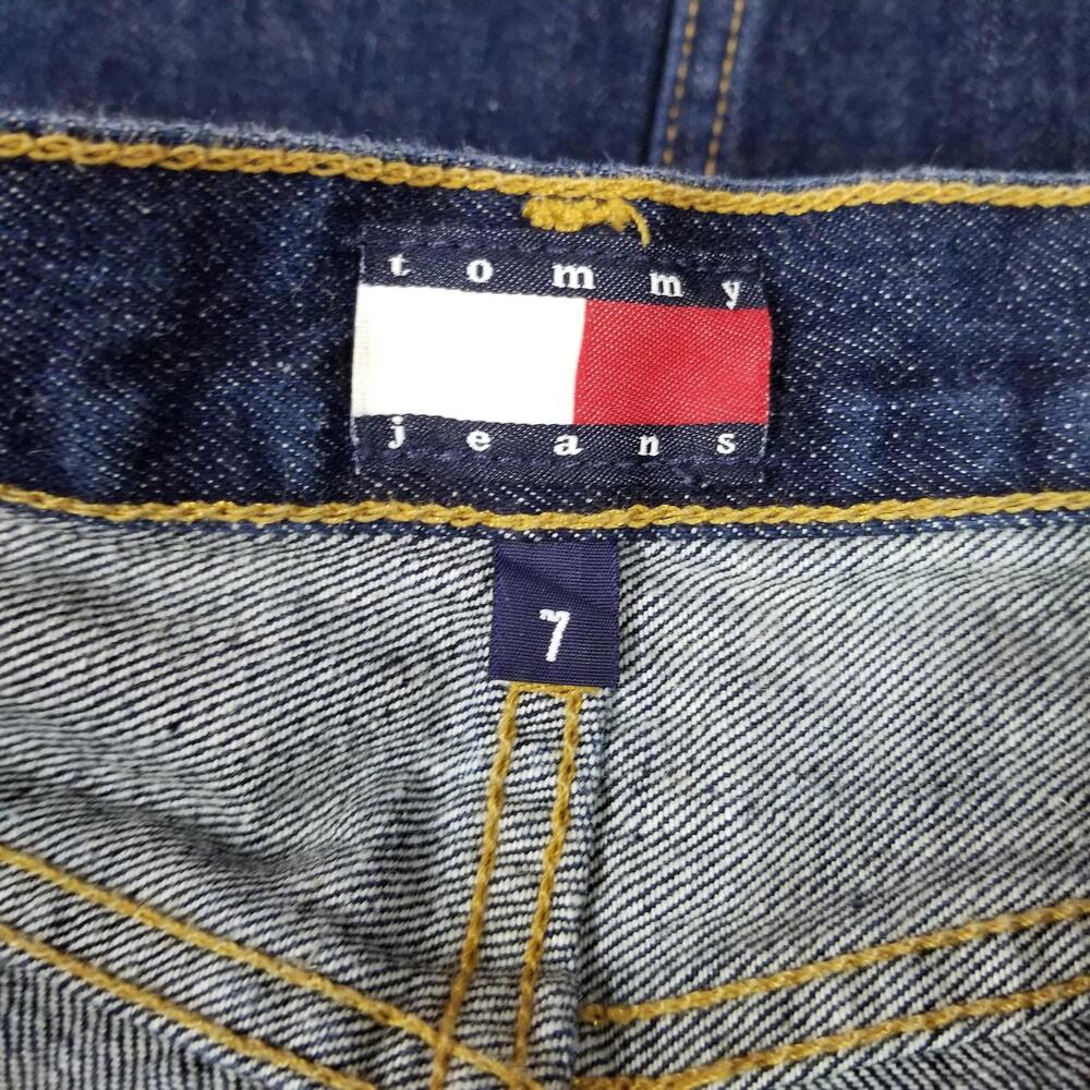 Tommy Hilfiger Y2K Vintage Jean‎ Mini Skirt 7 Dark Wash 100% Cotton Denim - Picture 7 of 10